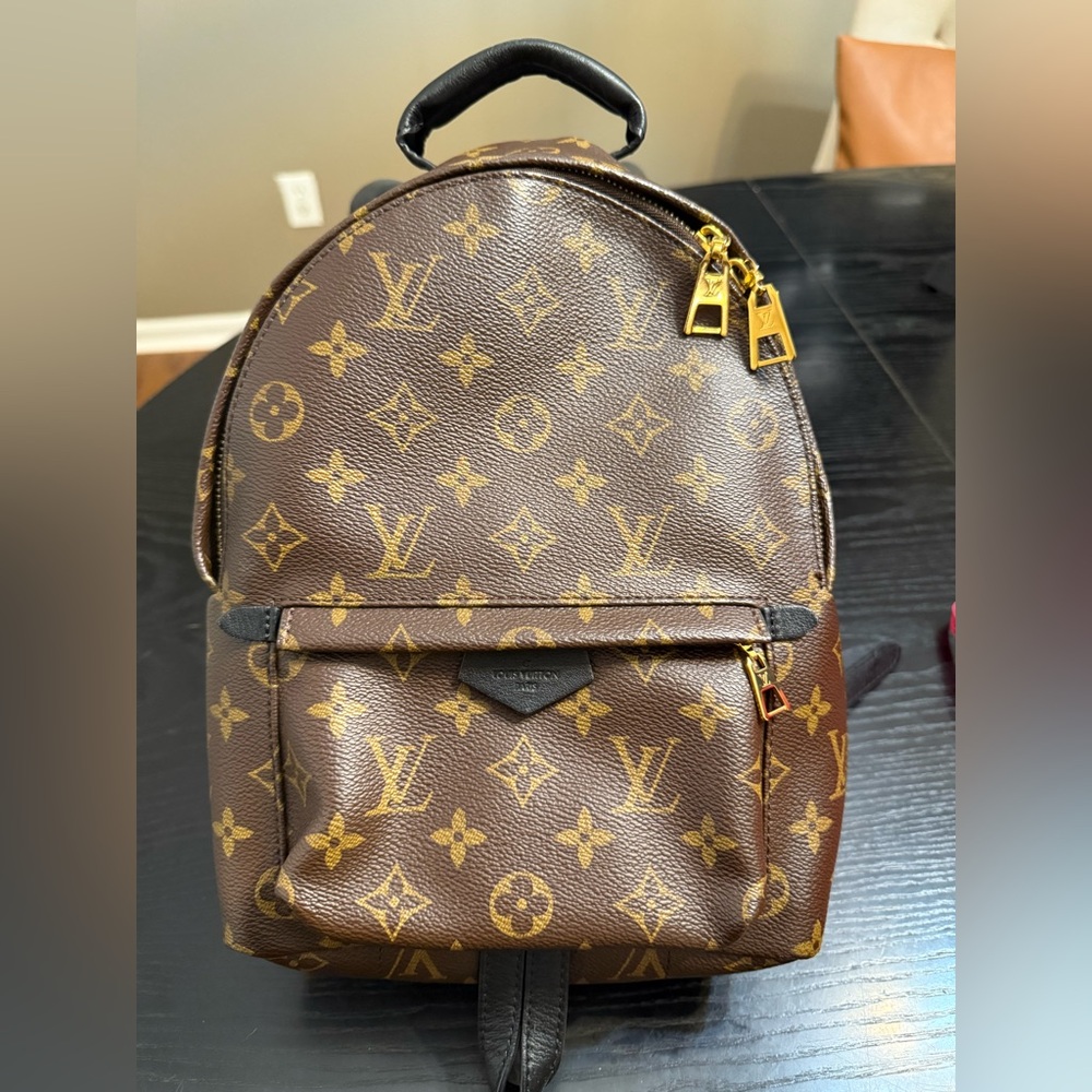 AUTHENTIC Louis Vuitton Brown Monogram Backpack- Palm Springs- MM - Picture 11 of 16